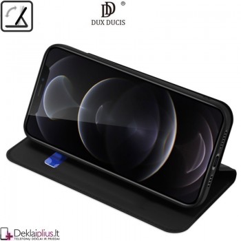 Dux Ducis dirbtinės odos atverčiamas dėklas - juodas (telefonui Apple Iphone 13 Pro)
